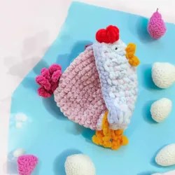 Pochon poule modèle 2 crochet fait main