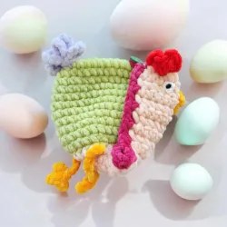 Pochon poule modèle 4 crochet fait main