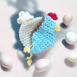 Pochon poule modèle 8 crochet fait main