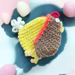 Pochon poule modèle 10 crochet fait main