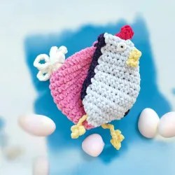 Pochon poule modèle 11 crochet fait main