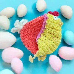 Pochon poule modèle 12 crochet fait main