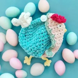Pochon poule modèle 13 crochet fait main