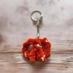 Porte clés bretzel crochet fait main