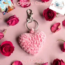 Porte clés cœur crochet fait main modèle 1