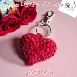 Porte clés cœur crochet fait main modèle 2