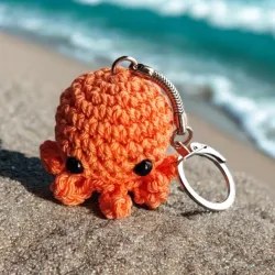 Porte clés mini poulpe crochet fait main modèle 6