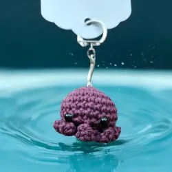 Porte clés mini poulpe crochet fait main modèle 8
