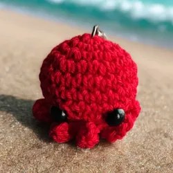 Porte clés mini poulpe crochet fait main modèle 9