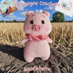 Cochon crochet fait main peluche artisanale