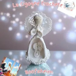 Vue complete decoration ange crochet fait main