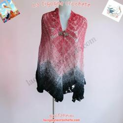 Chale degrade rose crochet fait main modele 2