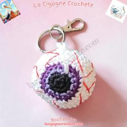 Porte clés oeil crochet fait main modèle 4