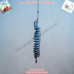 girouette décorative au crochet modèle 1 bleu turquoise et blanc fait main La Cigogne Crochete