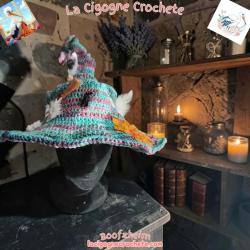 Chapeau de sorciere au crochet modele 8 fait main par La Cigogne Crochete
