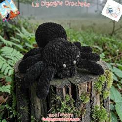 Araignée Halloween au crochet modèle 4 noire fait main décoration artisanale