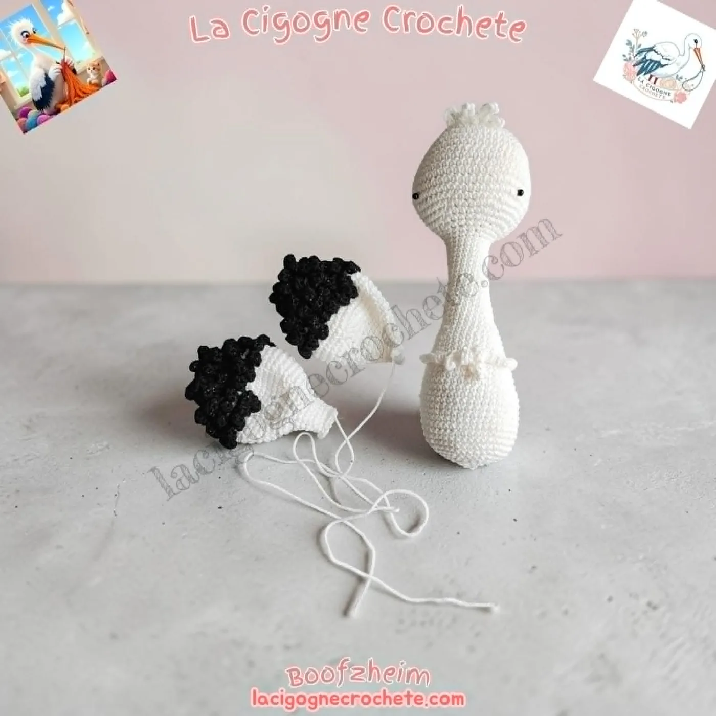 Ailes finies de la cigogne au crochet