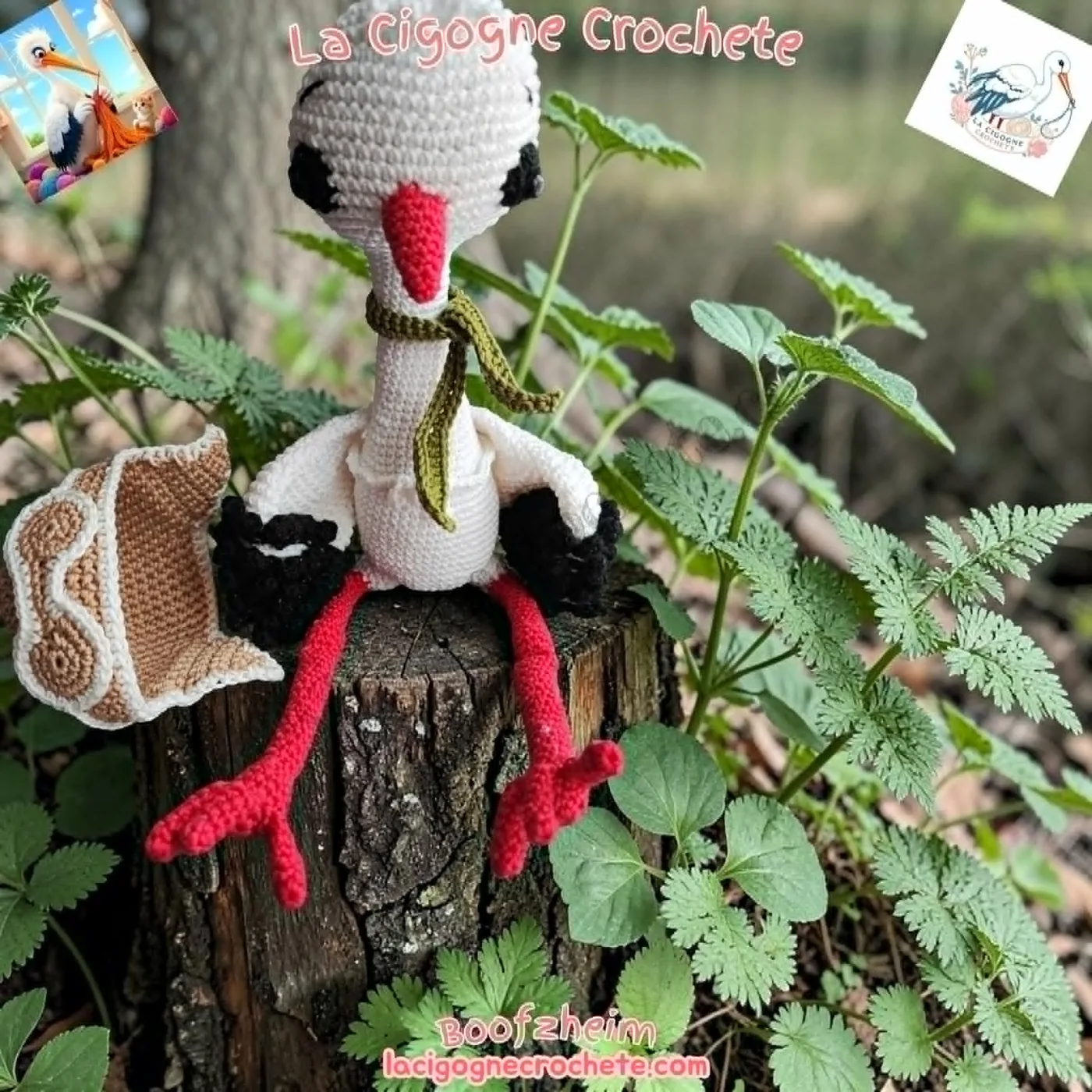 Écharpe de la cigogne au crochet