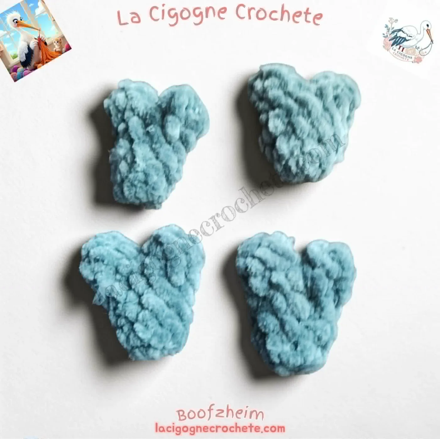Pattes des perroquets au crochet en cours de réalisation