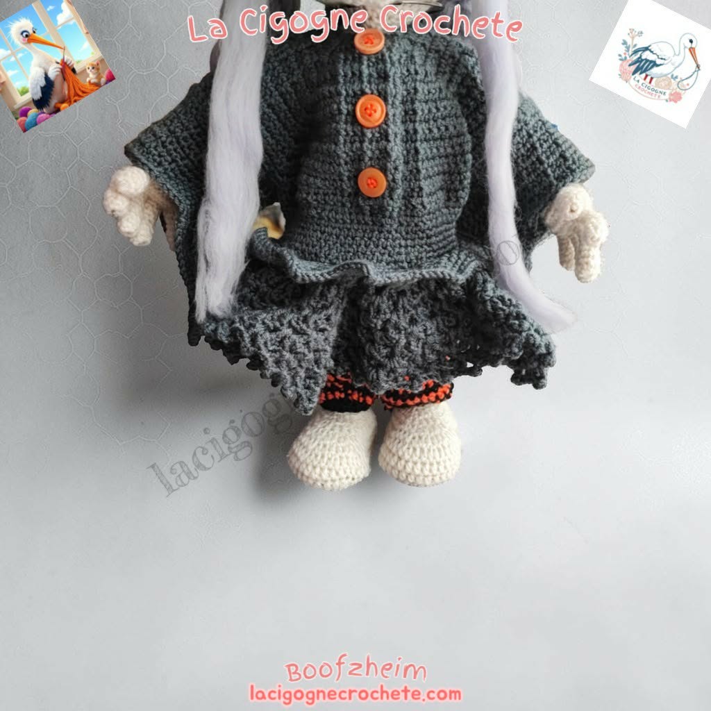 Boutons de la robe de la sorcière au crochet